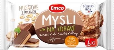 Emco Mysli na zdraví Ovesné sušenky nugátové s čokoládou