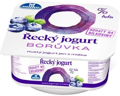 Milko Řecký jogurt 0 % borůvka