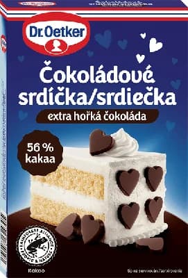 Dr. Oetker Srdíčka v extra hořké čokoládě