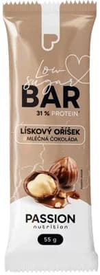 Passion Nutrition Protein Bar Low Sugar - Lískový oříšek/mléčná čokoláda