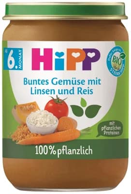 HiPP BIO Zelenina s červenou čočkou a rýží