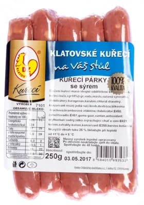 DZ Klatovy Kuřecí párky se sýrem