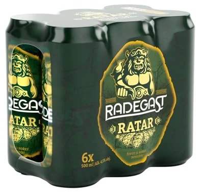 Radegast Ratar ležák světlý 6×0,5 l plech