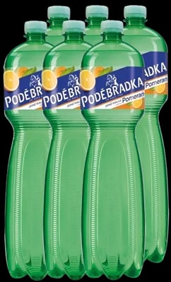 Poděbradka Jemně perlivá s příchutí pomeranč 6 x 1,5 L