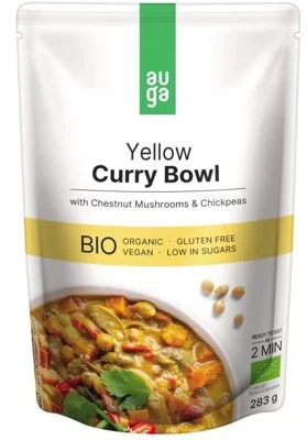 Auga BIO Yellow curry bowl se žlutým kari kořením, houbami a cizrnou