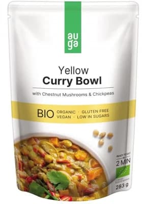 Auga BIO Yellow curry bowl se žlutým kari kořením, houbami a cizrnou