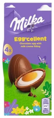 Milka Vajíčka, mléčná čokoláda s mléčnou náplní