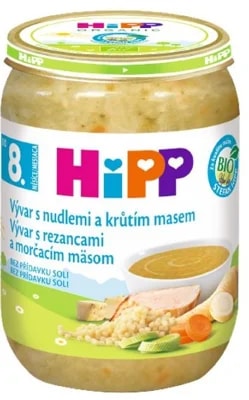 HiPP BIO Vývar s nudlemi a krůtím masem