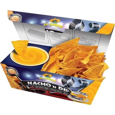 EL SABOR Nachos tortilla chipsy a cheese dip, snack box