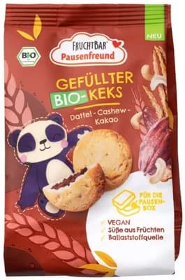 Fruchtbar BIO Plněné sušenky kešu, datle, kakao
