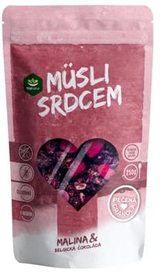 Topnatur Musli srdcem malina a belgická čokoláda
