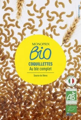 Monoprix BIO Celozrnné těstoviny, kolínka