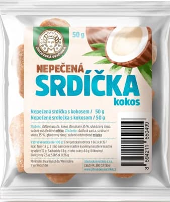 Jihočeská svačinka Ovocná nepečená srdíčka kokos