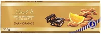 Lindt Čokoláda Gold Tablet Švýcarská hořká s pomerančem a mandlemi