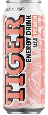 Tiger Energy drink ZERO Peach flavoured plech