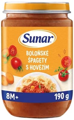 Sunar Příkrm špagety s boloňskou omáčkou, 8m+
