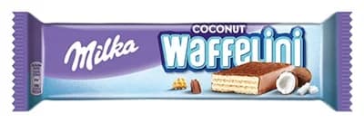 Milka Waffelini Coconut oplatka v mléčné čokoládě, kokosová příchuť