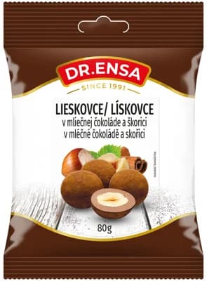Dr.Ensa Lísková jádra v mléčné čokoládě a skořici