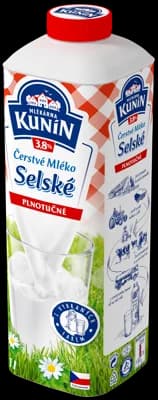 Mlékárna Kunín Selské mléko plnotučné čerstvé 3,8%
