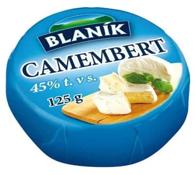 Blaník Camembert měkký zrající plnotučný sýr s bílou plísní na povrchu (45%)