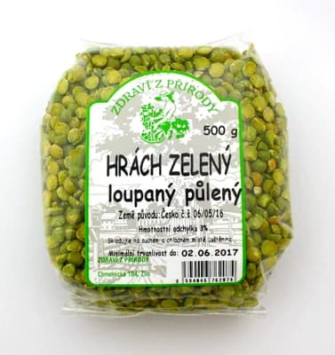 Zdraví z přírody Hrách zelený loupaný
