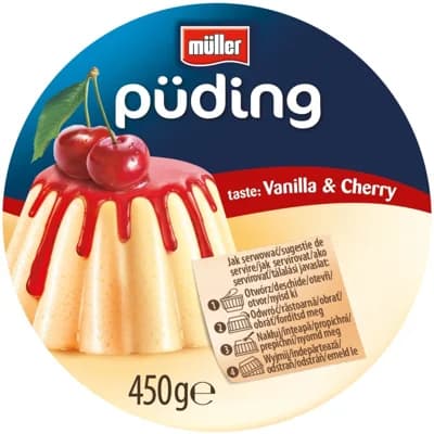 Müller Puding krupice vanilka a višeň