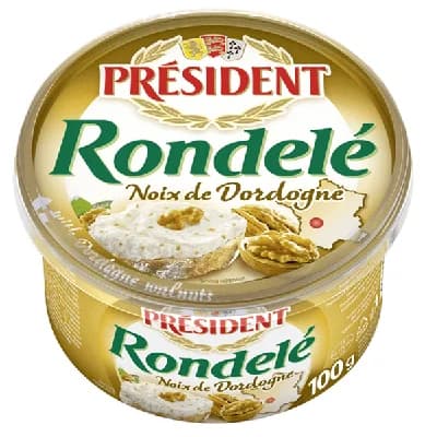 Président Rondelé Čerstvý sýr s vlašskými ořechy z kraje Dordogne