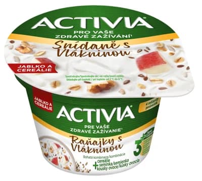 Activia Probiotický jogurt cereální snídaně jablko