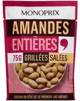 Monoprix Pražené a solené mandle