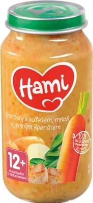 Hami Brambory s kuřetem, mrkví a jemným špenátem 12m+
