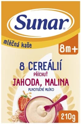 Sunar Mléčná kaše s 8 cereáliemi jahoda, malina