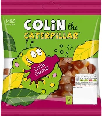 Marks & Spencer Žvýkací bonbóny s příchutí koly Colin the Caterpillar