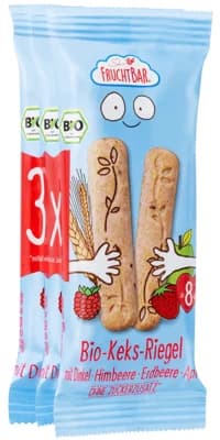 FruchtBar BIO Špaldové máslové tyčinky s jahodami (3×30 g)