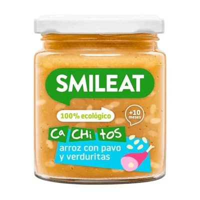 Smileat BIO Příkrm s kousky krůty se zeleninou a rýží s extra panenským olivovým olejem