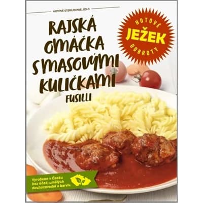 Ježkovy krabičky Rajská omáčka s masovými kuličkami, Fusilli