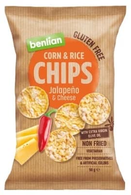 Benlian Kukuřičné chipsy jalapeňo a sýr