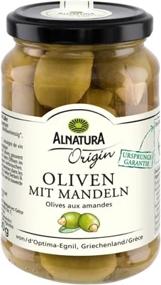 Alnatura BIO Zelené olivy s mandlemi