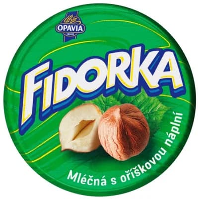 Opavia Fidorka Mléčná s oříškovou náplní, zelená
