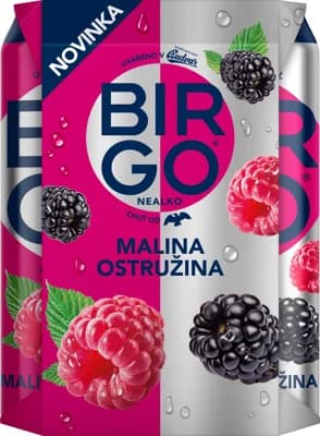 Birgo nealkoholický Malina a ostružina 4×0,5 l plech