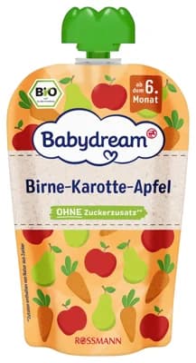 Babydream BIO Ovocná kapsička hruška, mrkev a jablko