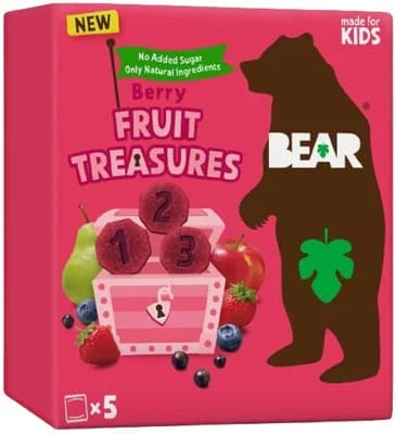 Bear Fruit Treasures Berry jahoda a borůvka 5×20 g