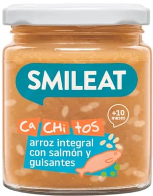 Smileat BIO Příkrm s kousky lososa, zeleninou, hnědou rýží a extra panenským olivovým olejem