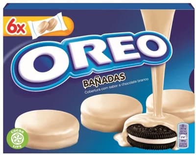OREO sušenky s vanilkovou náplní, bílá poleva
