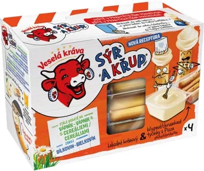 Veselá Kráva Sýr a Křup s tyčinkami s pizza příchutí - Rodinné balení