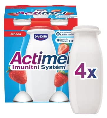 Actimel Probiotický nápoj jahoda 4×100 g