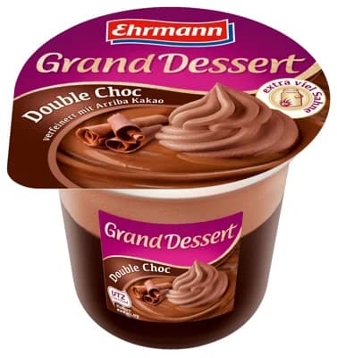 Ehrmann Grand Dessert puding dezert se šlehačkou Double Choc