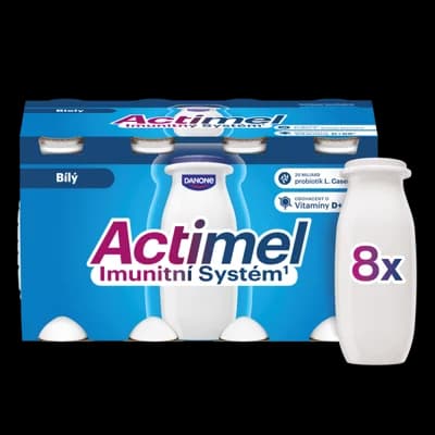 Actimel Probiotický jogurtový nápoj s vitamíny bílý 8x100g