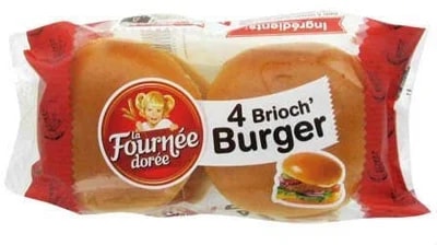 La Fournée dorée Brioškové bulky na burgery, 4x62,5g