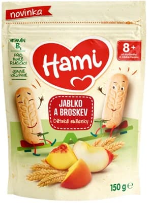 Hami Dětské sušenky jablko a broskev