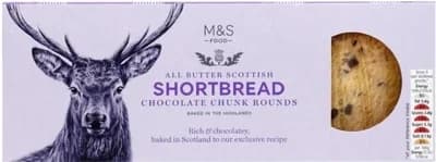 Marks & Spencer Skotské máslové sušenky s kousky hořké čokolády